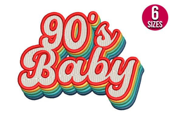 90s Baby Embroidery Design