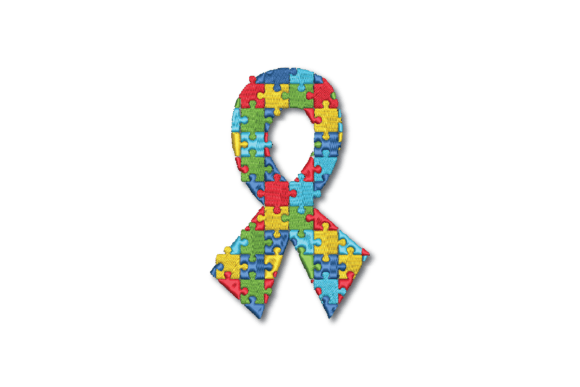 Autism Ribbon Embroidery Design