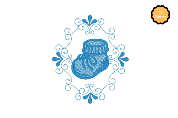 Baby Slipper Embroidery Design