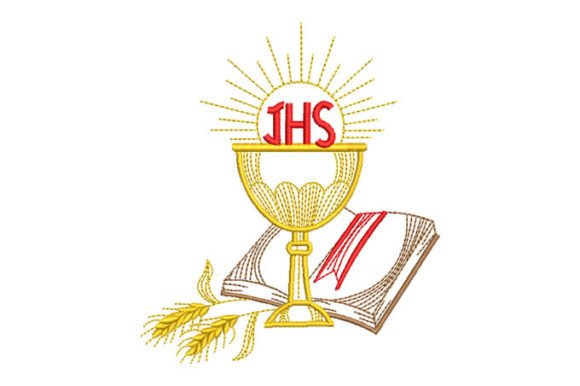 Letter JHS Chalice Cup with Bible