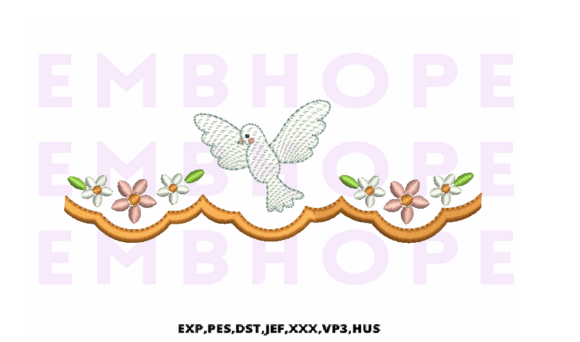 Pigeon Border: A Charming Seasonal Embroidery Accent