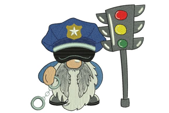 Policeman Gnome Embroidery Design