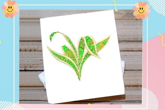 Pretty Grass Leaf Embroidery Design